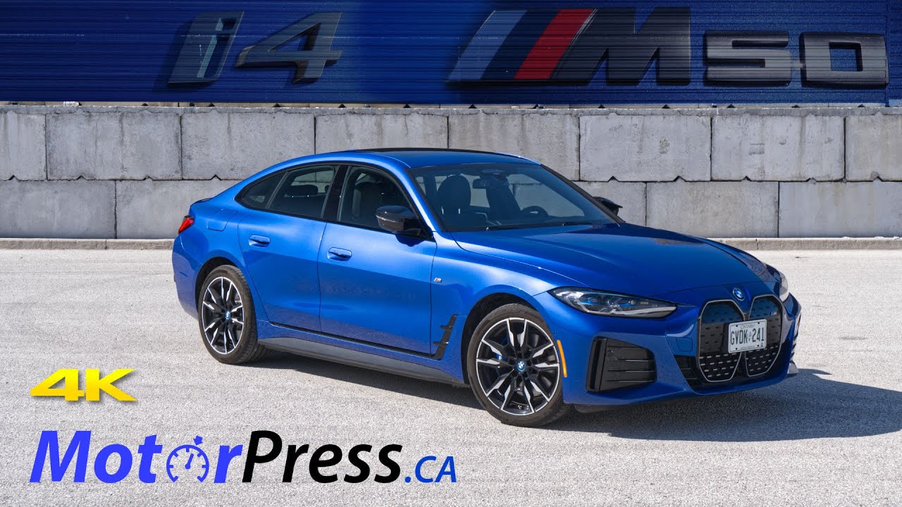 2022 BMW i4 M50 Review - The Ultimate Driving Silent Blue