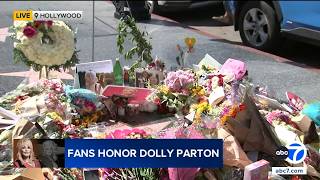 Memorial grows for Dolly Parton on Hollywood Walk of Fame