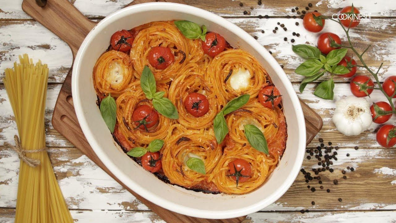 Spaghetti Nester mit Mozzarella und frischem Basilikum - YouTube Spaghetti Nester mit Mozzarella und frischem Basilikum - YouTube