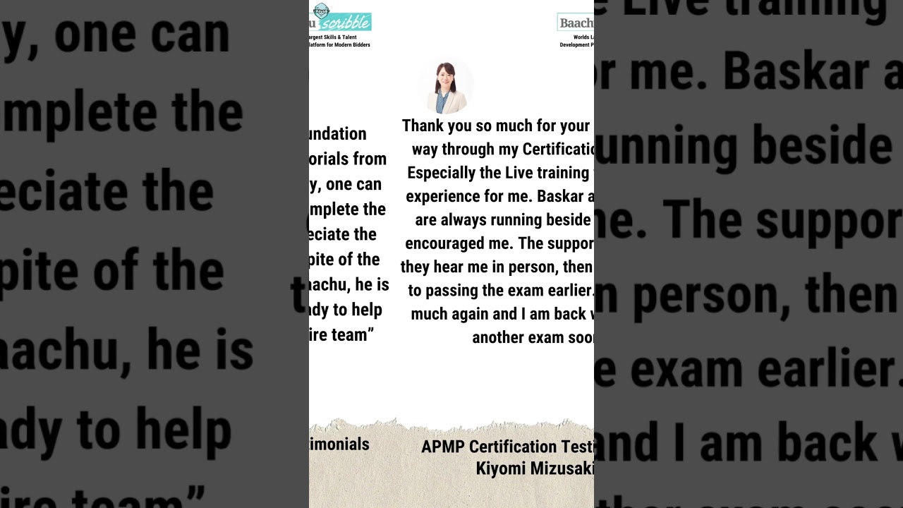 How Baachu Scribble Helped Me Ace My APMP Certification | Testimonial