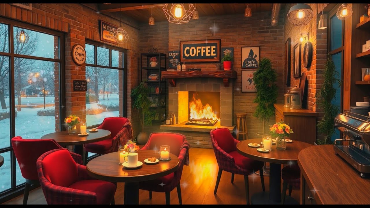 4K Cozy Coffee Shop with Smooth Piano Jazz Music for Relaxing, Studying ...