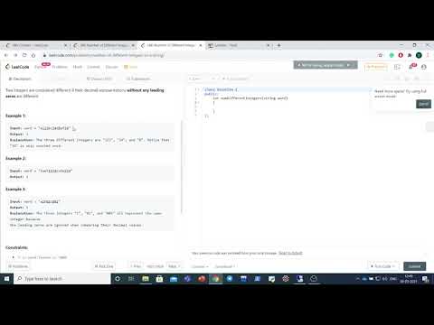 1805. Number of Different Integers in a String | leetcode || C++
