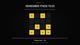 Pattern Returns, One Tile Is New - 12 Memory Rounds