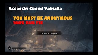 Assassins creed Valhalla - PC - A seer's Solace mission - You need to be anonymous - Bug fix