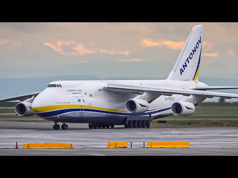 4K) Ultra Rare | Antonov 124 HEAVY Arrival at Vancouver YVR