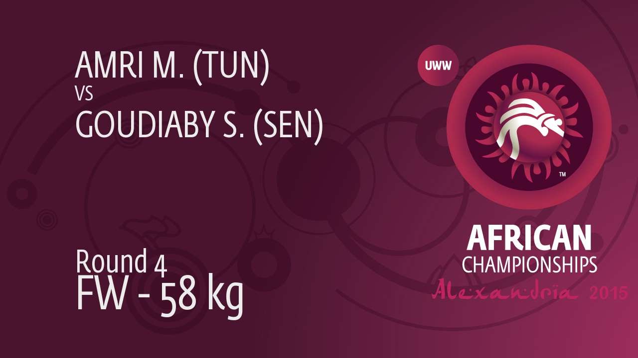 Round 4 FW - 58 kg: M. AMRI (TUN) df. S. GOUDIABY (SEN) by FALL, 6-0