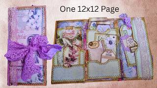 One Sheet 12x12 Folio Tutorial | Mini March Spring Challenge 🌸🌿