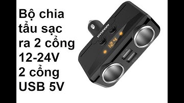 Bộ chia tẩu sạc 12-24V và 2 cổng USB 5V cho điện thoại