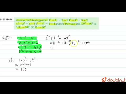 Observe the following pattern \n2^2-1^2=2+1\n\n3^2-2^2=3+2\n\n4^2-3^2=4+3\n\n5^2-4^2=5+4\n\nand ...