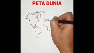 Cara Menggambar Peta Dunia Lengkap #shorts