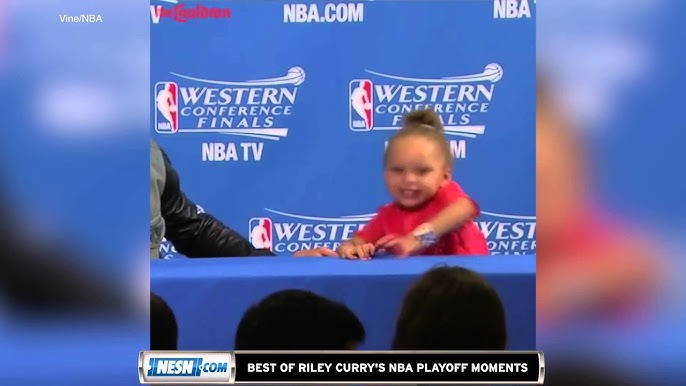 Stephen Curry's daughter steals press conference spotlight — again!