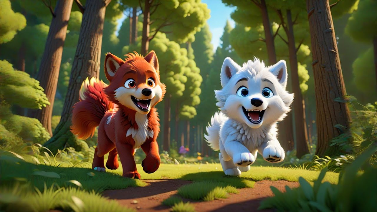 Four Baby Wolves Howl at Noon | Fun Animal Song for Kids | Nursery ...