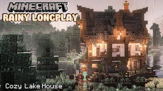 Minecraft Rainy Relaxing Longplay - Cozy Rainy Lake House (No Commentary) 1.21
