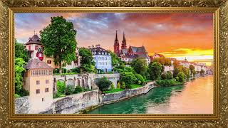 Chill European Town 4K Photography  Framed Peaceful Art - Screensaver  - TV Wallpaper HD - Riverside