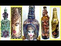 5 Bottle Craft Ideas | 5 Bottle Decoration Ideas | Clay Art on Bottle | SIkha Crafts