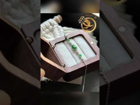 Lắc tay gắn viên Hồ Lô băng lục Jadeite A Mix BẠC 925