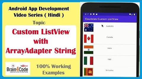 Custom ArrayAdapter ListView Android Example with Java | Hindi | Learn Android Program with Java