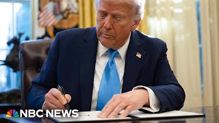 LIVE: Trump signs executive order banning trans women from women’s sports | NBC News