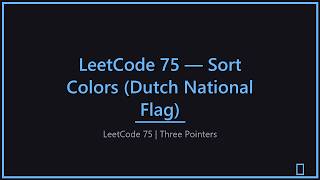 Sort Colors (Dutch Flag) 🚩 | LeetCode 75 Explained #leetcode #dsa #college #placement