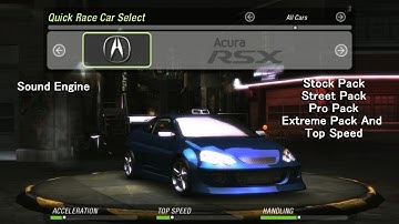 Acura RSX Sound Engine NFS Underground 2 Full + Top Speed!!