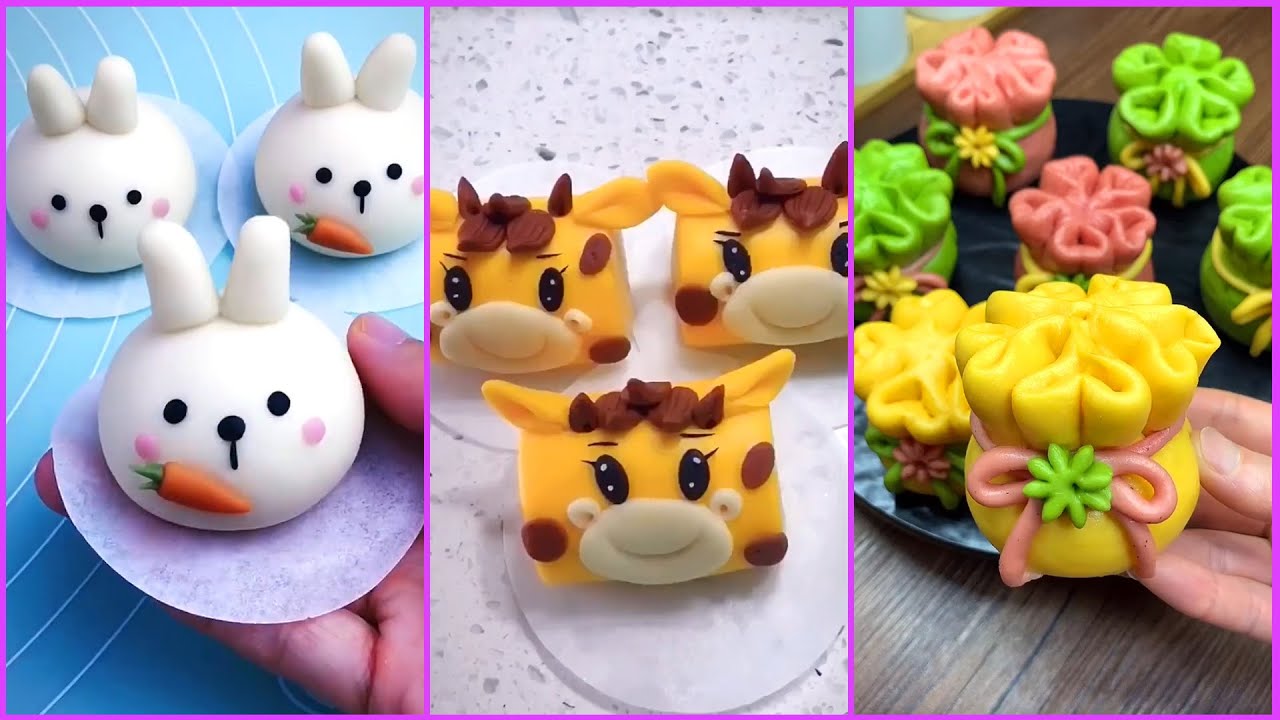 Симпатичные китайские булочки на пару | Приготовление хлебных булочек | Как сделать булочки # 8