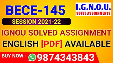 BECE 145 Solved Assignment 2021-22 in English, BECE-145 Solved Assignment 2022, BECE 145 Assignment