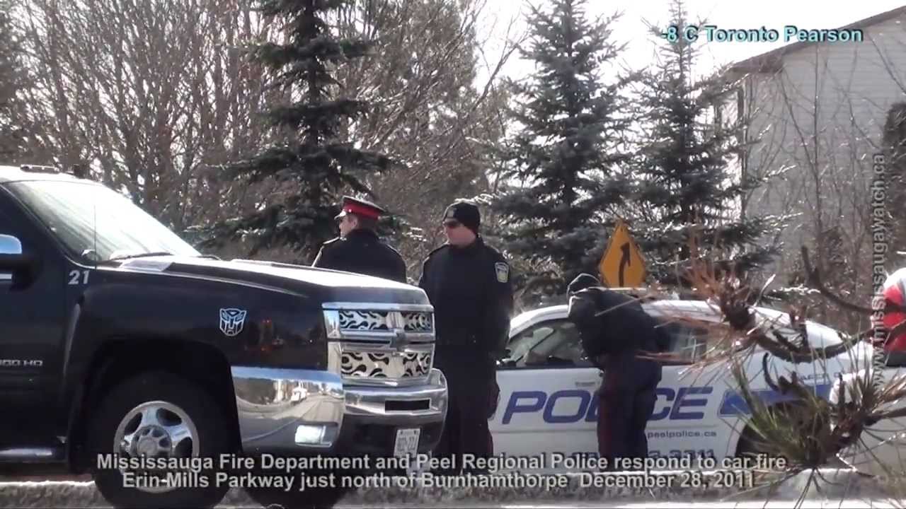 Mississauga Fire Department and Peel Police respond to car fire Erin ...
