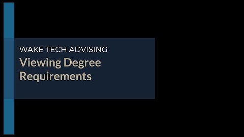 Viewing Degree Requirements in Self-Service