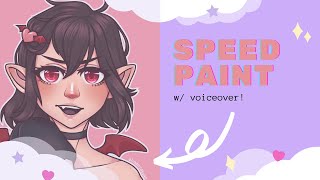 【DRAWING】vampy bat girl speedpaint / voiceover!