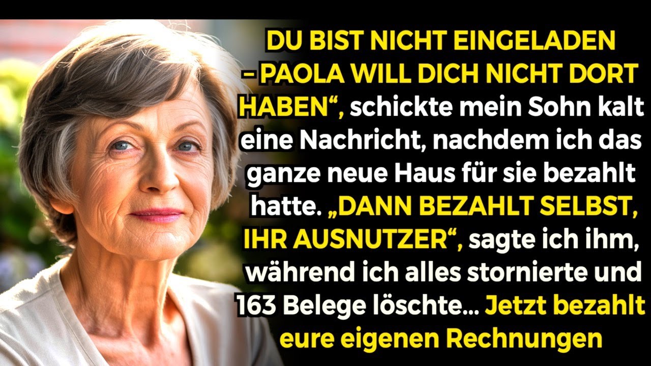 Du bist nicht eingeladen – Paola will dich nicht dabei haben“, schrieb mein Sohn kalt, nachdem ich…
