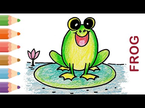 How to Draw a Frog - How to Draw a cartoon frog  for kids