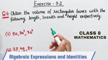 Exercise 9.2 Q4 class 8 | Ch 9 Algebraic expressions and Identities | Ncert maths | Ex 9.2 Q4 | cbse