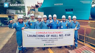 Launching New Maersk Green Methanol Container Ship.