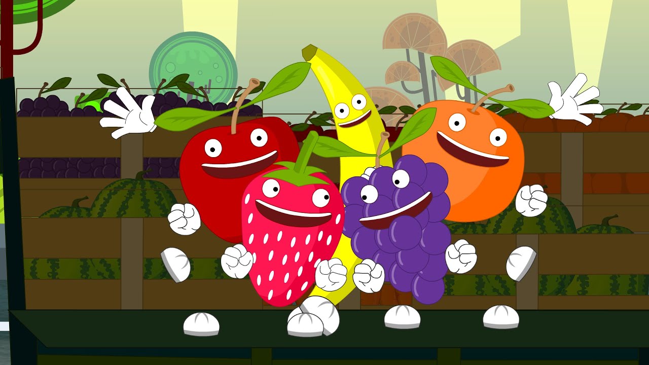 Five Little Fruits | Nursery Rhyme| Fun Song For Children - YouTube