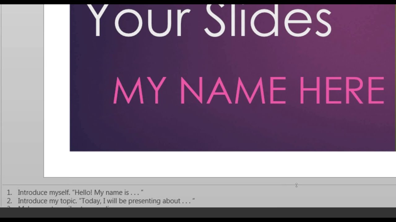 Adding Notes to Your Slides