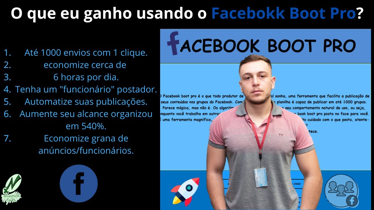 É assim que eu posto em 1000 grupos do Facebook enquanto faço outras coisas kkk