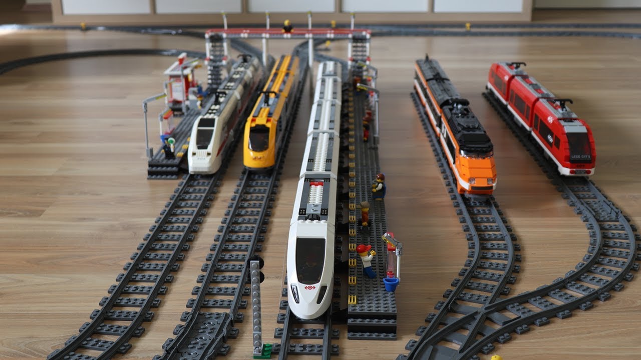 Große Lego Zugstrecke mit XXL Lego Bahnhof - YouTube