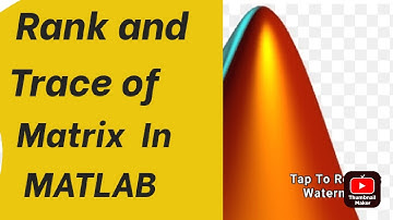 Rank and Trace of Matrix in MATLAB. #matlab #rank #traces #matrix