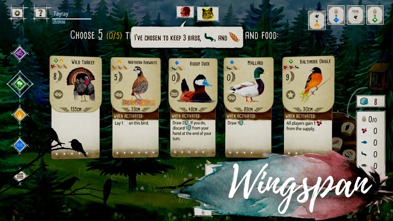 Wingspan Strategy Pivot from early game engines to late game raven