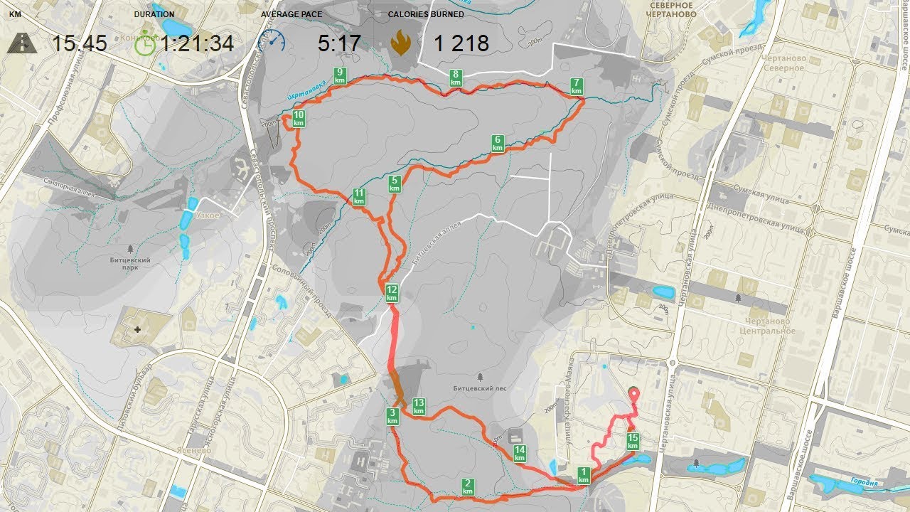 Карта битцевский парк с дорожками