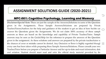 MPC 001 Ignou Solved Assignment