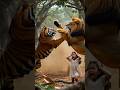 लड़की की दोस्ती शेर और टाइगर से 😱 | दोनों राजा लड़ पड़े उसके लिए!🦁🐯❤️ | Epic Moral Kahani #shorts