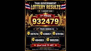 Thai Lottery Result Today | 1st August 2026 | 1st & 2nd Prize Winners