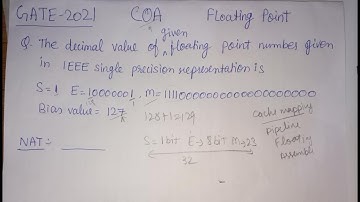 GATE 2021| COMPUTER ORGANISATION AND ARCHITECTURE | FLOATING POINT NUMBER| COA | IEEE CSE |PYQ