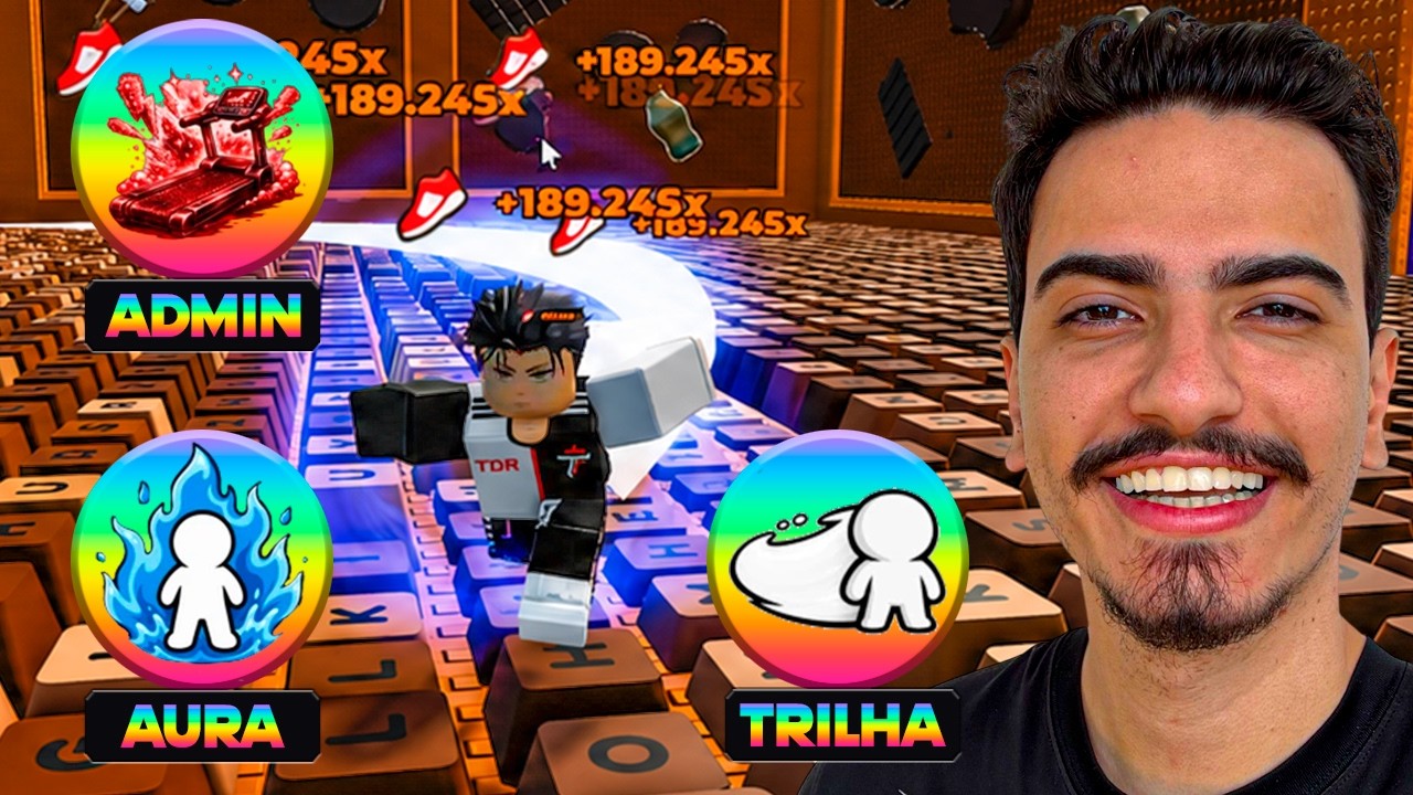ESTEIRA DE ADMIN , TRILHA INFINITA , AURA DE ÁGUA e VELOCIDADE MÁXIMA no PARKOUR de TECLADO 🤑⌨️