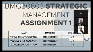 BMG20803 STRATEGIC MANAGEMENT | ASSIGNMENT 1 | PETRONAS