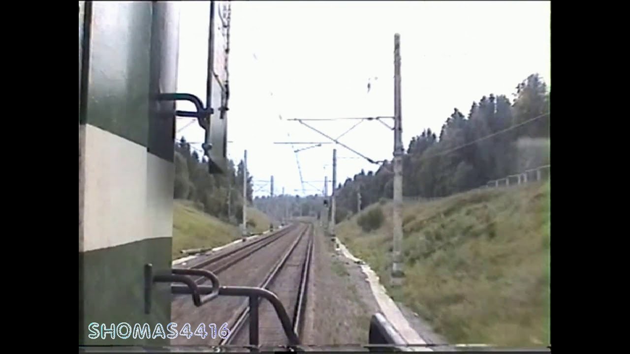 Веребьинский обход, из кабины тепловоза ЧМЭ3-4416,  Старый участок до реконструкции. 2001год.