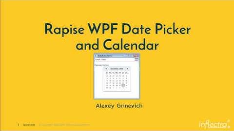 Rapise Wpf DatePicker and Calendar