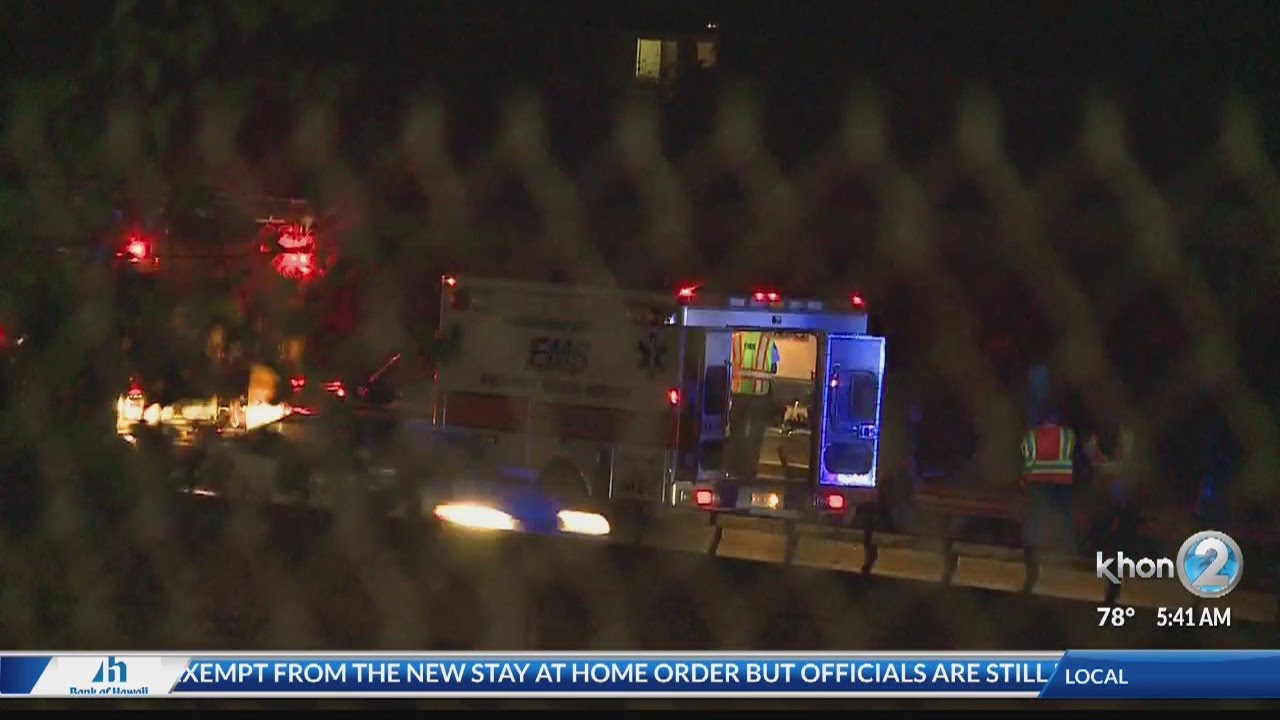Crash shuts down all Westbound lanes on H-1 Freeway near the Stadium ...