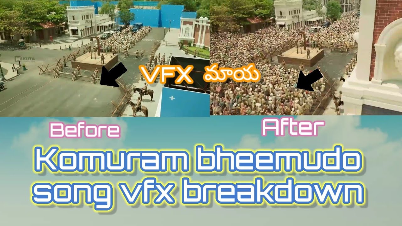 rrr movie vfx || Komuram bheemudo song vfx || cini maya
